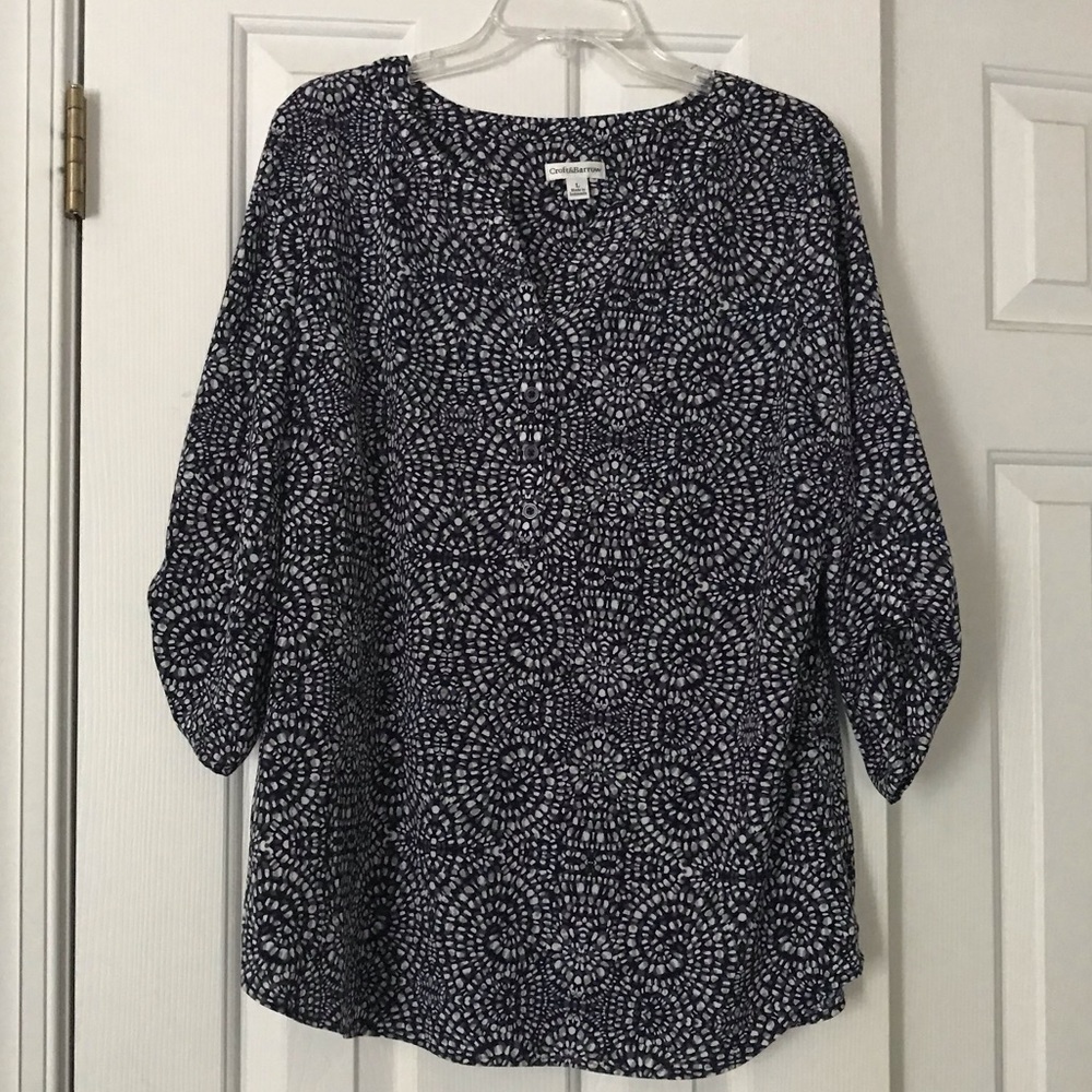 Blue patterned blouse